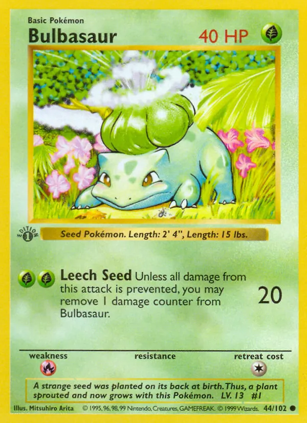 Bulbasaur Base Set card